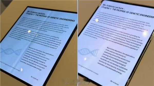 今年 1 月三星在 CES 上展示的“无折痕”可折叠 OLED 面板，普遍被认为