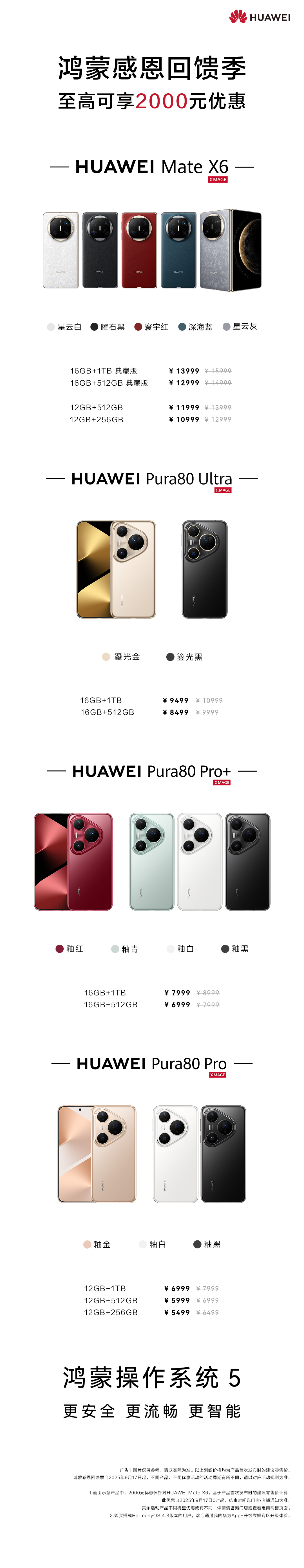 华为三款旗舰限时优惠闪击苹果鸿蒙感恩回馈活动，华为Mate 70系列、华为Pur