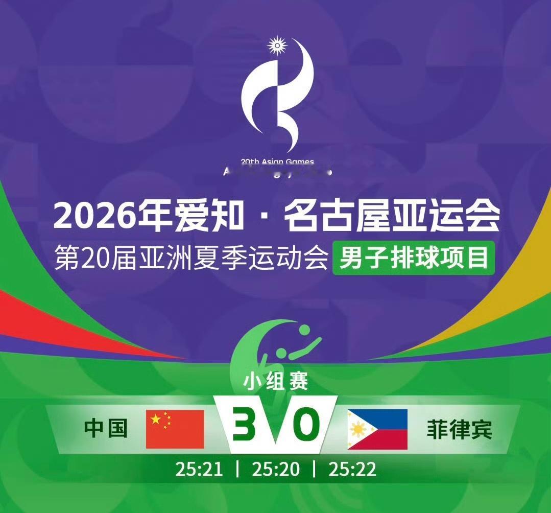 亚运会中国男排小组赛第二场对阵菲律宾男排，好消息是3-0赢下比赛提前出线，坏消息
