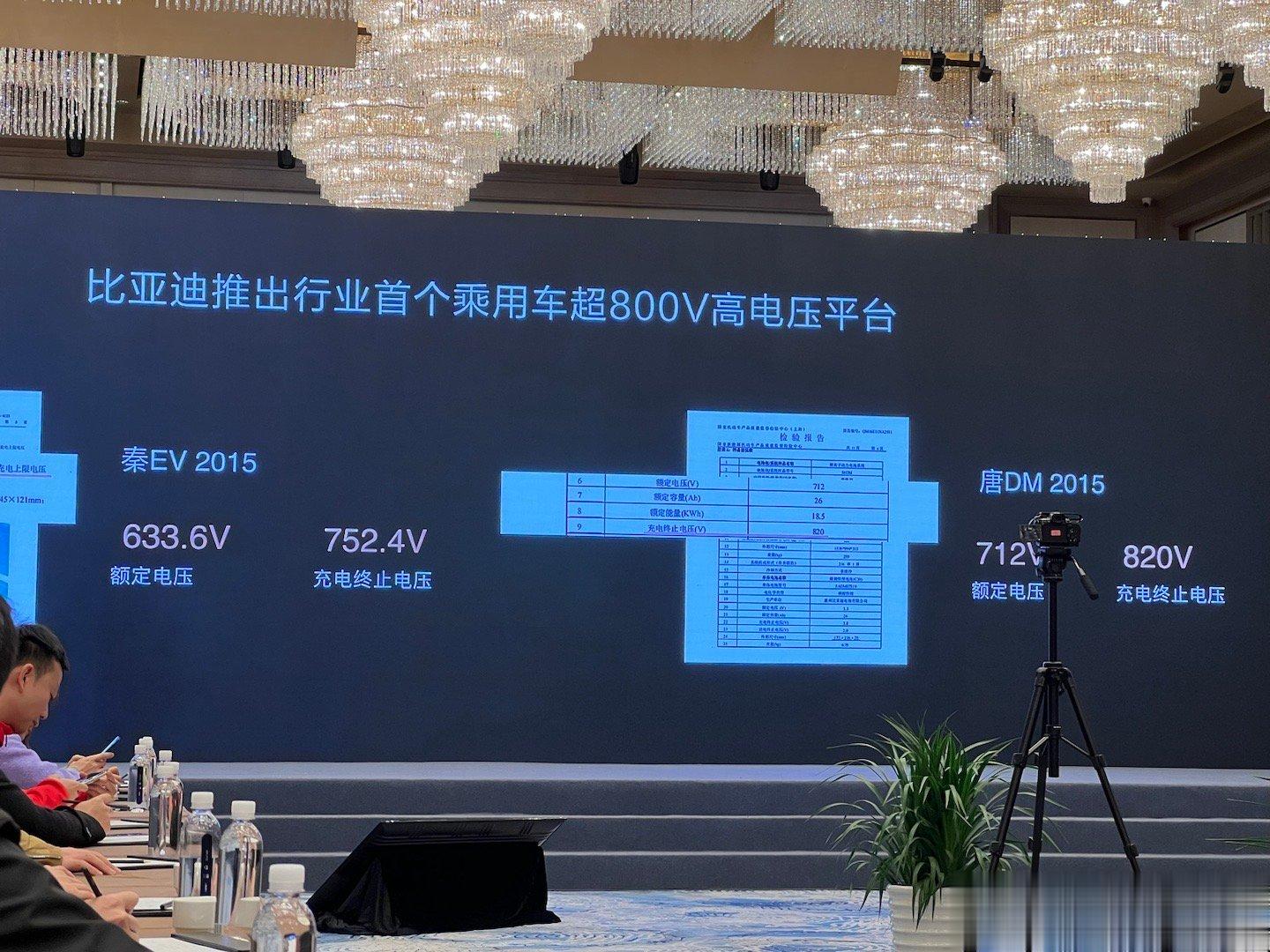 “有些人觉得800V高压平台是个新的技术，其实比亚迪8年前就已经做到800V高压