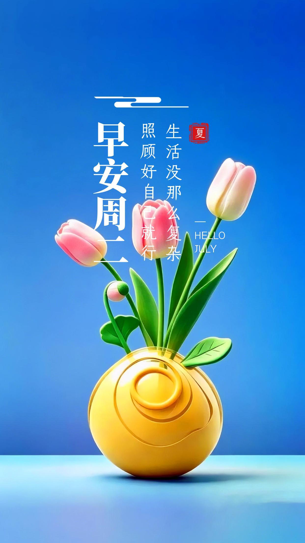 2026.7.14周二早安祝福海报壁纸拿图吱一声噢～ 
