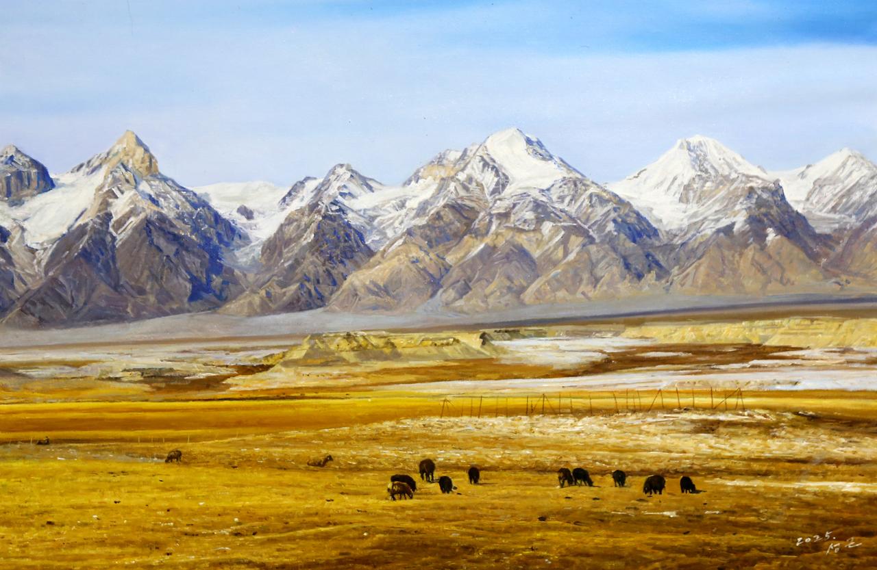 朝鲜油画欣赏，尺幅90*60厘米，平壤美术学院画家