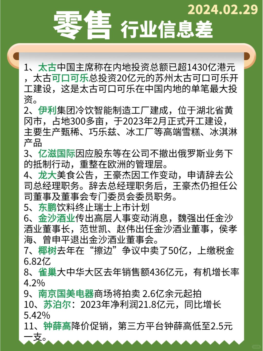 【零售】行业信息差