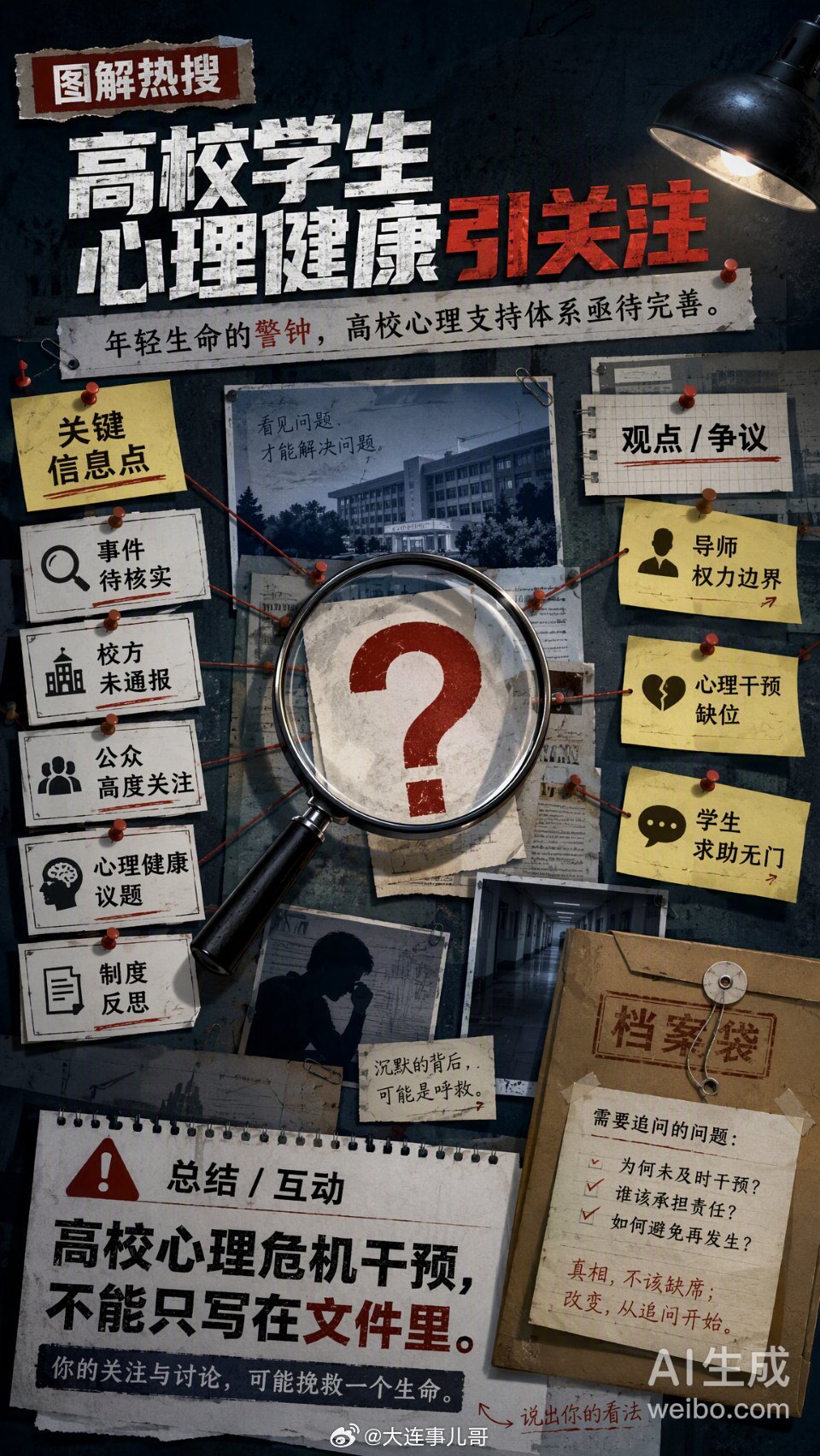警方调查南方医科大学跳楼一则令人心碎的消息，一名八年制本博连读医学生在校坠亡，消