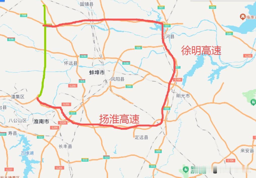 蚌埠绕城高速大外环已然悄然成型！
蚌埠作为安徽北部淮河沿岸的核心城市，近些年在高