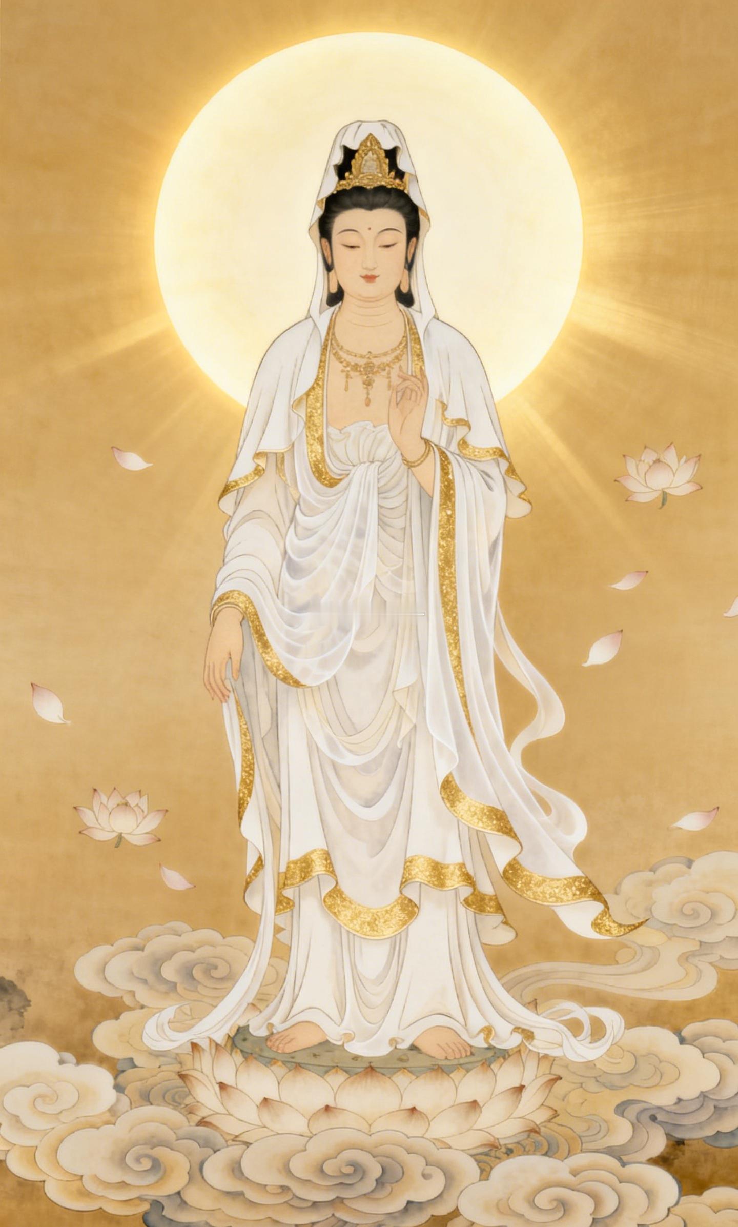 礼赞观世音菩萨，护佑每一个在外奔波的人。一路避开灾厄，所遇多是善意；家中有灯等候
