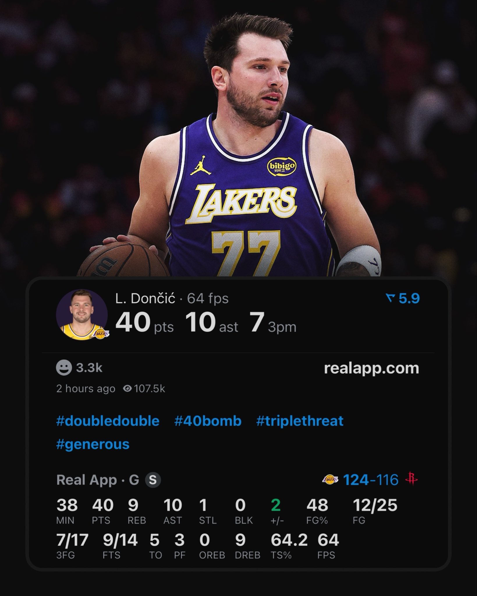 两队105平之后，湖人接下来的17分全部是东契奇得分或助攻得分，直到最后小里罚了