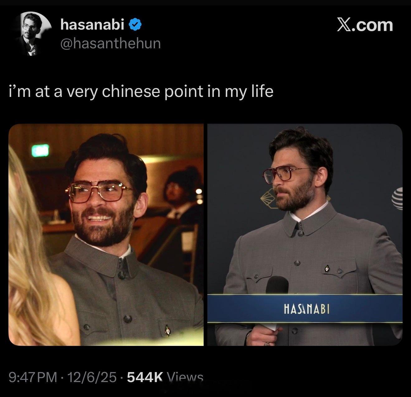 今晚参加Streamer Awards的Hasan Piker。 