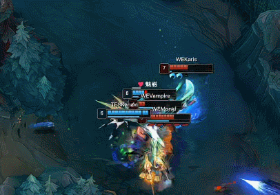 【2025LPL第二赛段 TES vs WE】第9分钟，Creme率先阵亡，WE