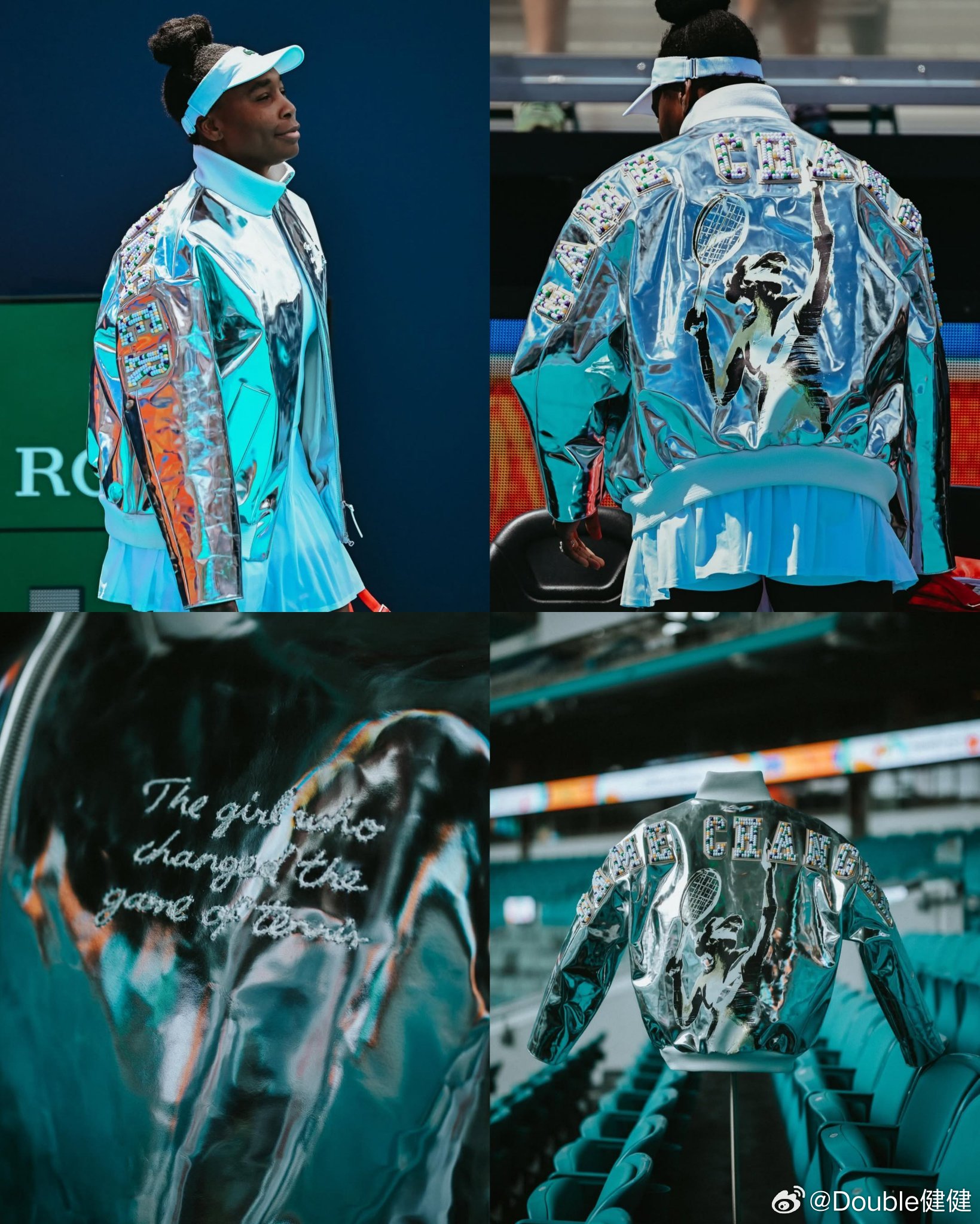 你们觉得好看不？大威的迈阿密赛定制夹克：“那个改变网球运动的女孩” -采用意大利