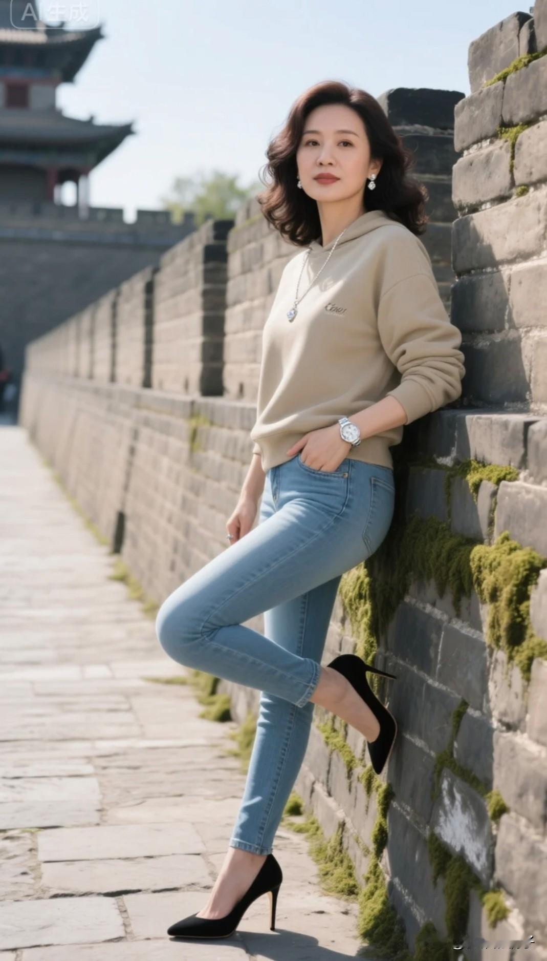 许久的连阴雨，今天终于按下了暂停键。城墙下的墙砖，也生长了不少苔藓。太阳出来的那