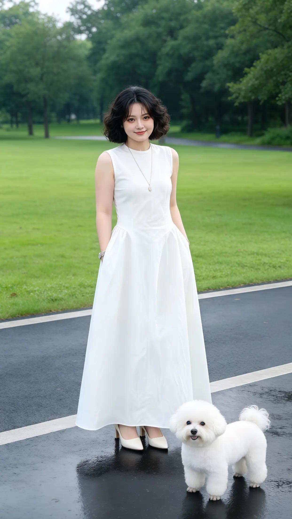 户外长裙穿搭 氛围感生活穿搭 温柔ins风 夏日白色连衣裙 初夏穿搭