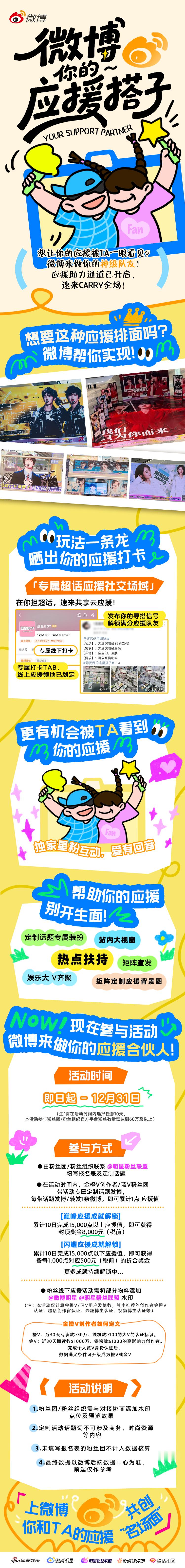 还在为怎么让你担线下应援出圈而发愁吗？你的神级队友微博来祝你一臂之力，应援助力通