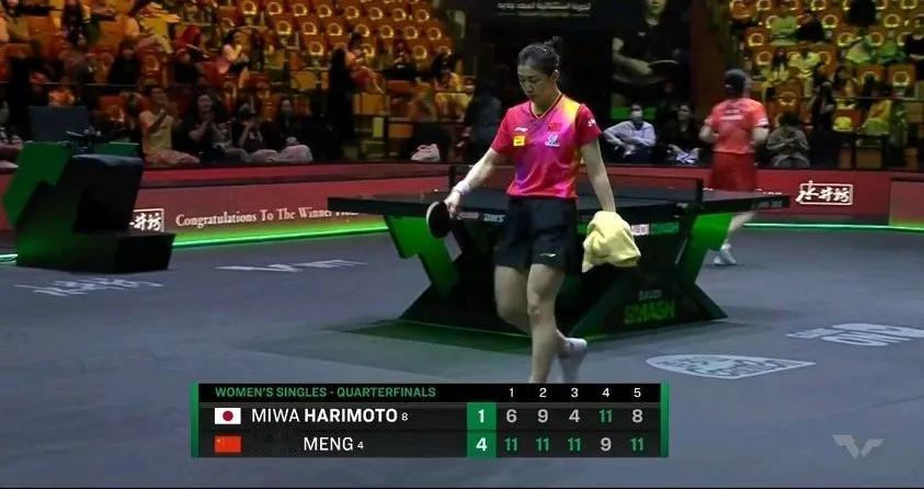  WTT沙特大满贯
女单1/4决赛  陈梦4-1张本美和
孙颖莎4-0  钱天一
