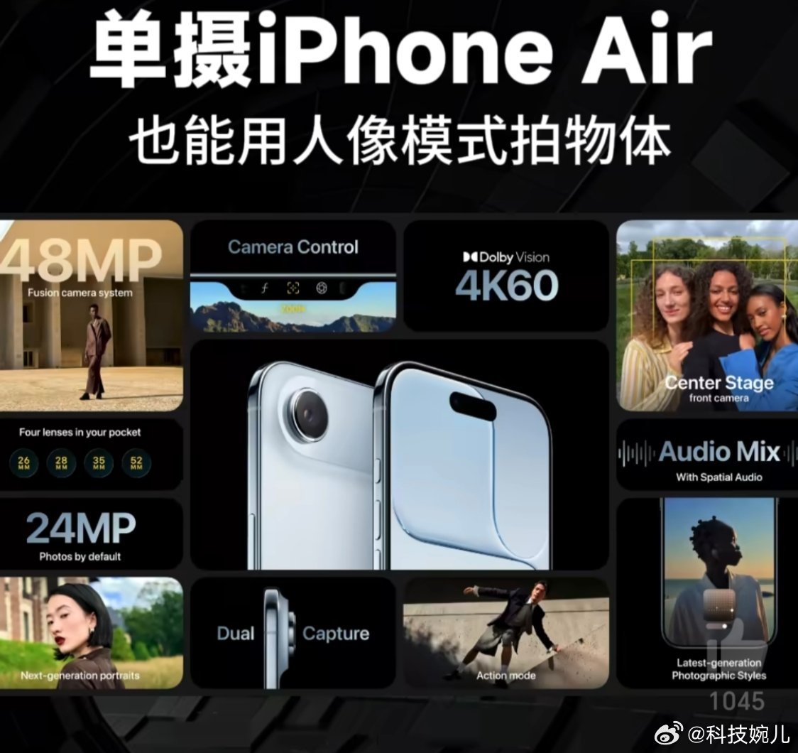 iPhoneAir单镜头黑科技现在女生几乎都用 iPhone XR 拍照，更轻更