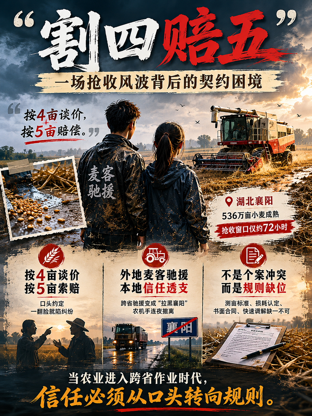 Claude撰稿：湖北襄阳"割四赔五"：一场抢收风波背后的契约困境2026年5月
