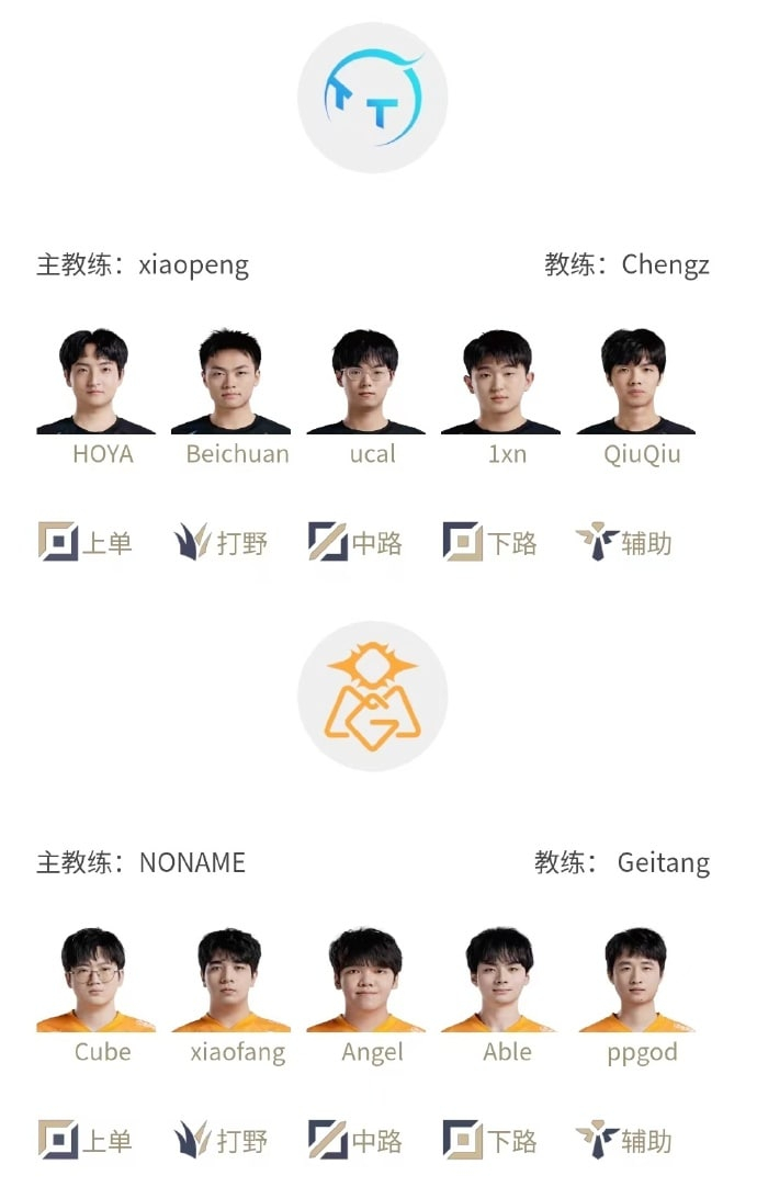 2024LPL春季赛2月1日首发名单:BO317:00 TT vs OMG19: