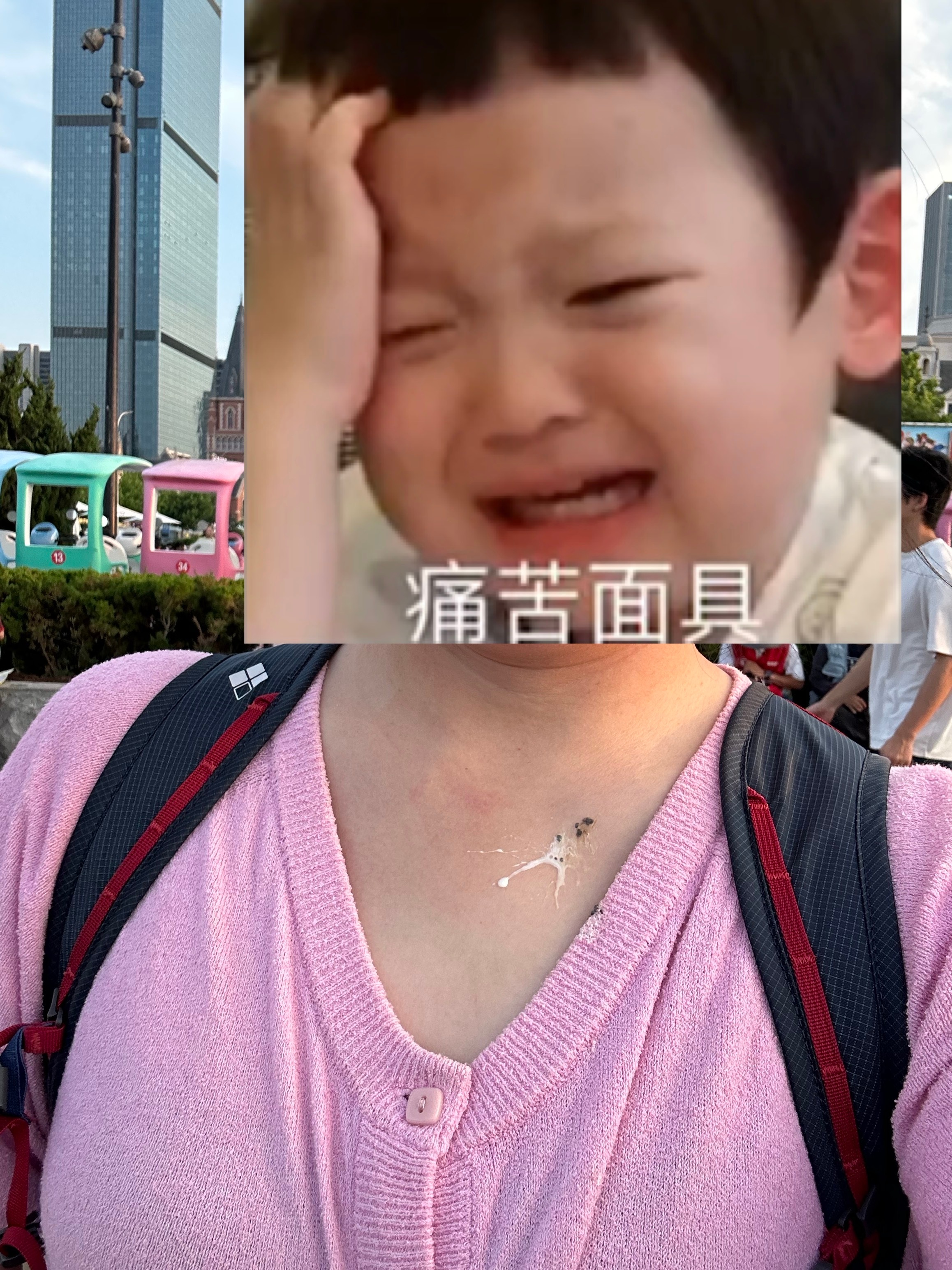 我要哭了，在星海广场陪孩子喂海鸥，被从天而降的海鸥屎砸到虾高糕大连瞎搞搞