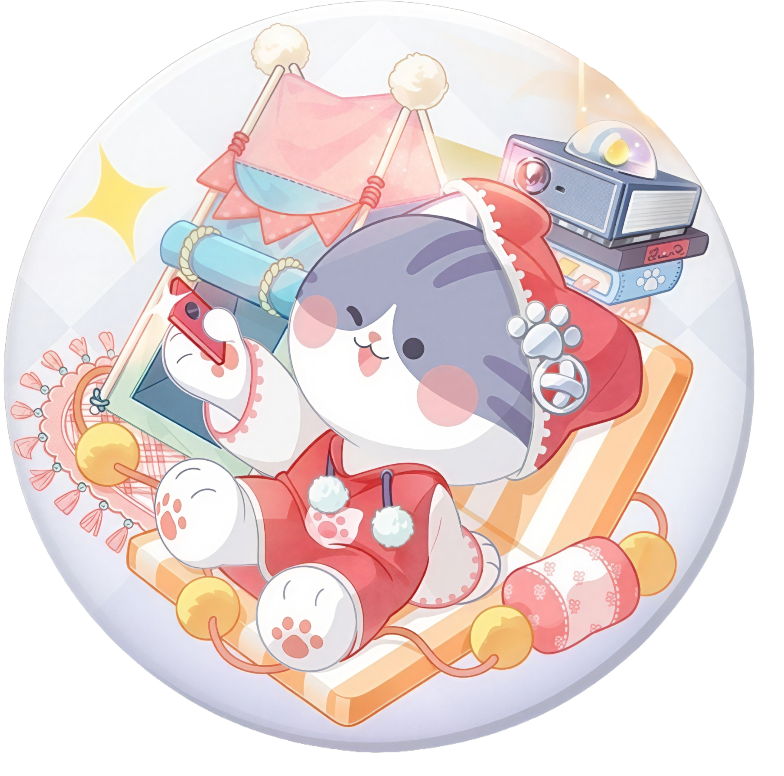 恋与深空  🐈喵呜徽章修复第十六弹【睡衣喵喵】猫猫睡觉呼噜噜～恋与深空空间站游