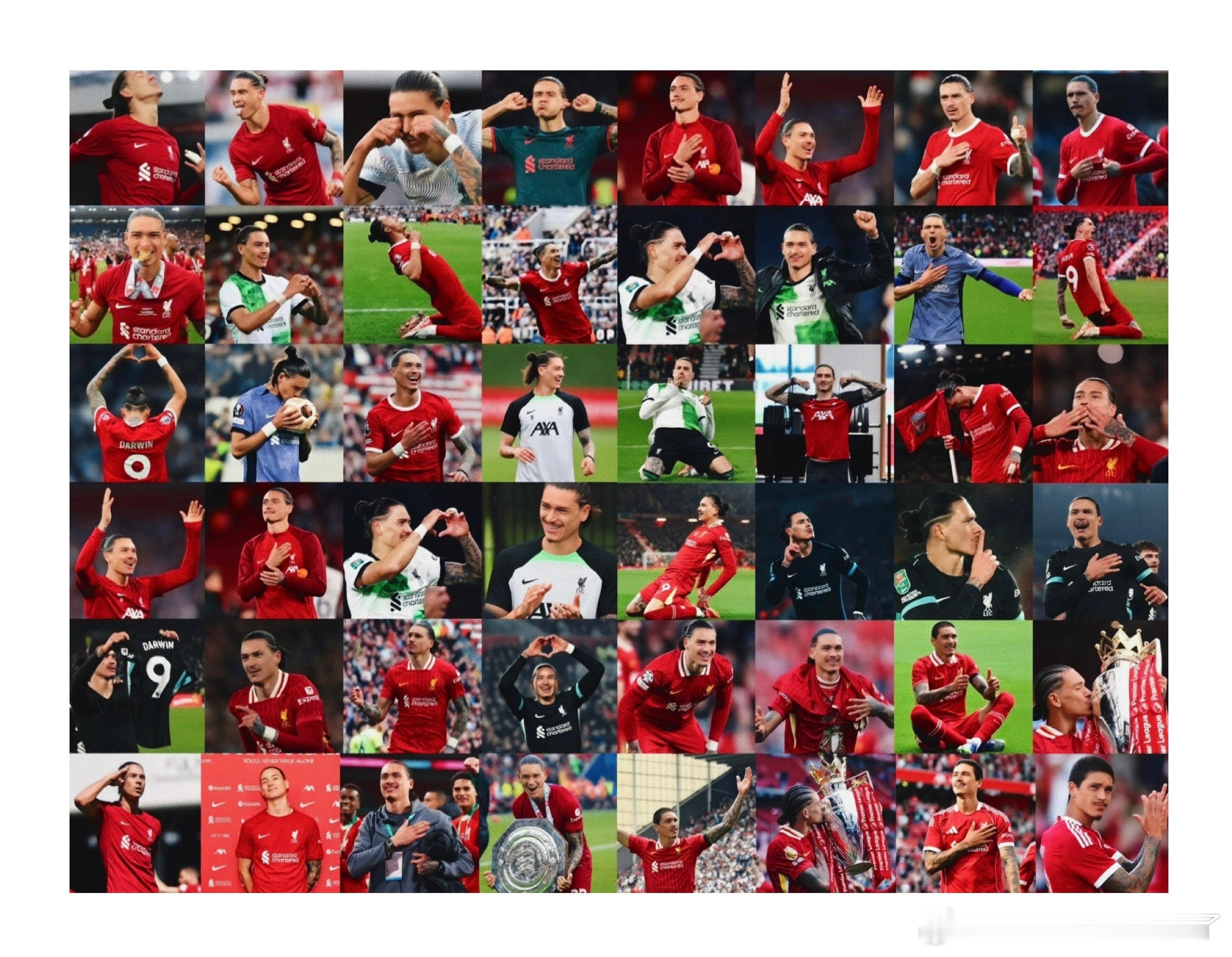 Once a red, always a red努涅斯的进球庆祝照片集锦 ​​​