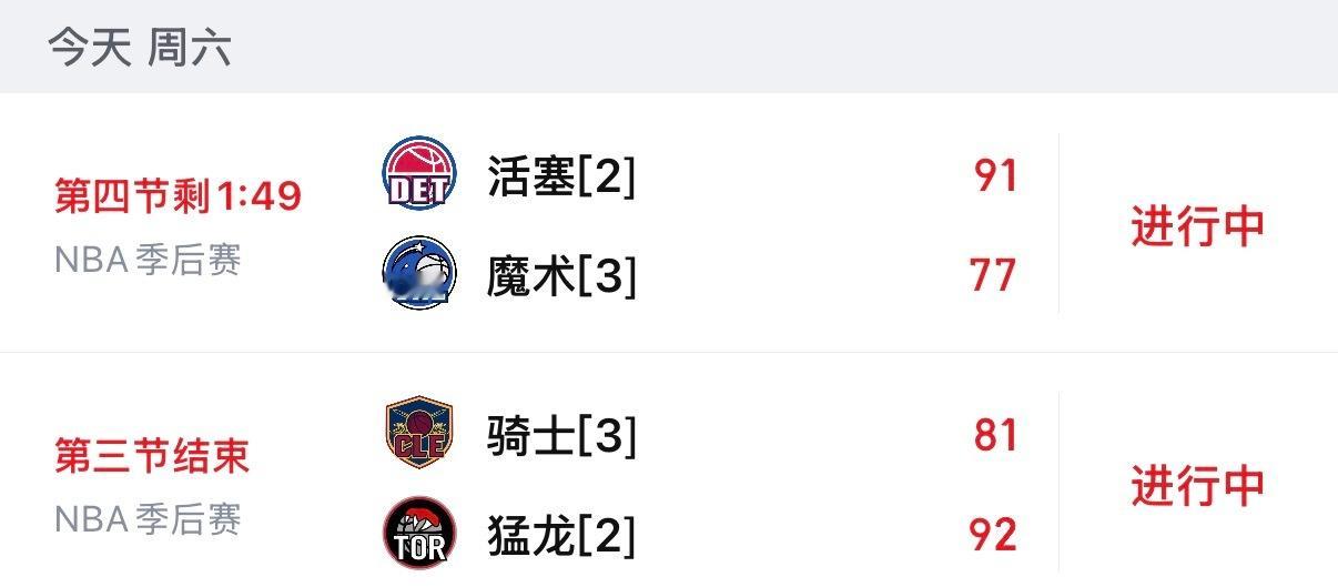 这趋势，前面两场都要抢七……就看湖人和火箭了 