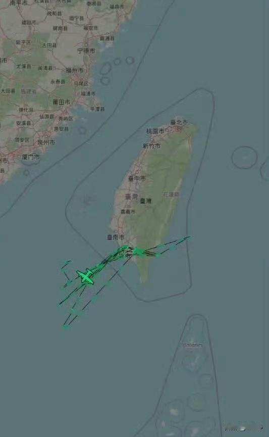 台伪网民今天被各种ADSB信号欺骗玩傻了已经。数据来自ADS-B ex