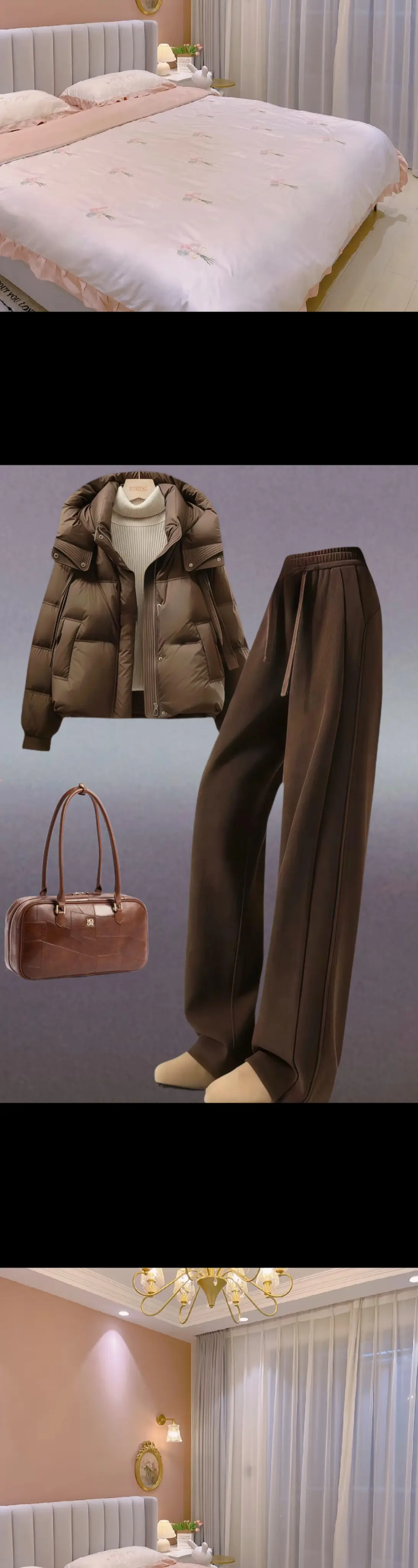 爱惨了这条咖色加绒阔腿裤！这款阔腿裤简直是秋冬的宝藏单品！！咖色超级百...