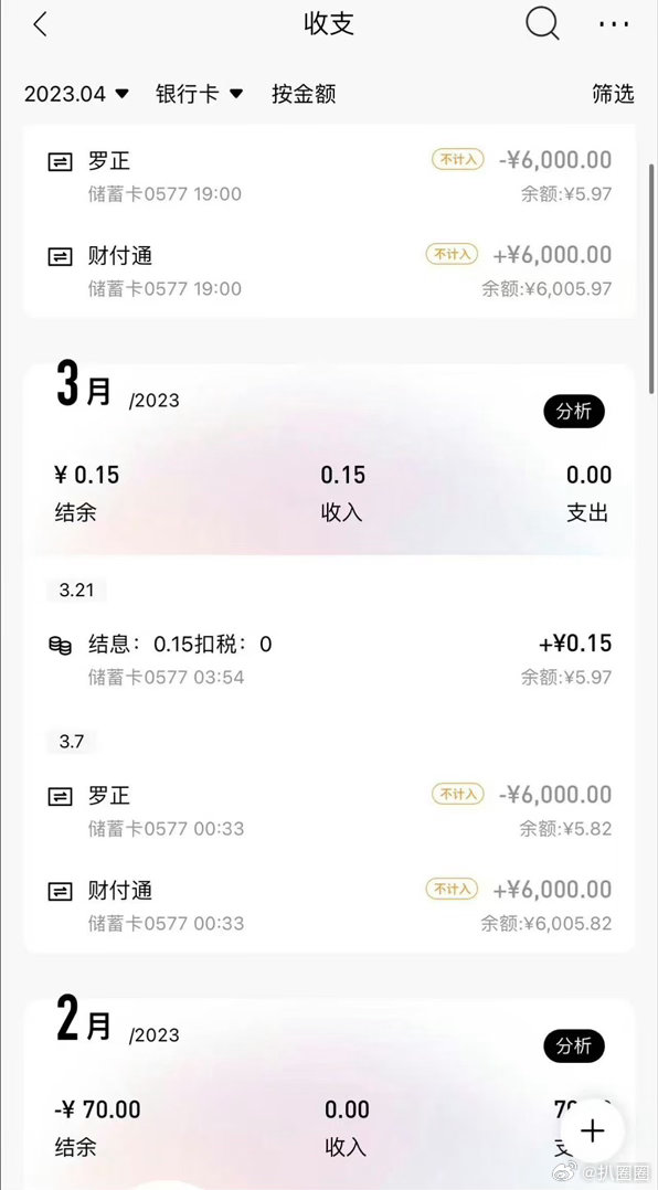 罗正晒流水回应千万存款，表示2023年4月被执行时候自己的账户里只有13739元