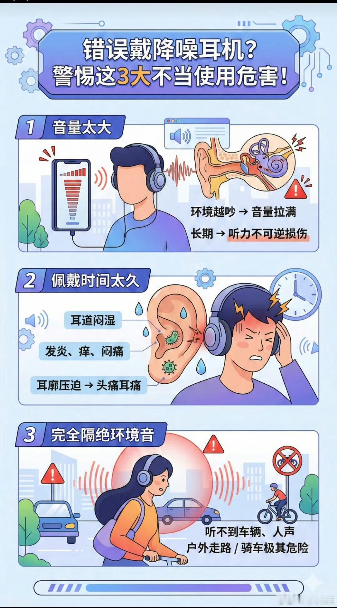 第一批降噪耳机受害者已经出现 提醒大家真的要重视用耳健康！长时间高音量戴降噪耳机