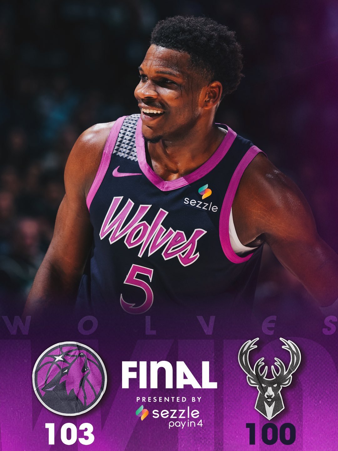 明尼苏达森林狼 一场计划中“经济”取胜的比赛，当然伤了麦丹，希望伤病报告出来之后