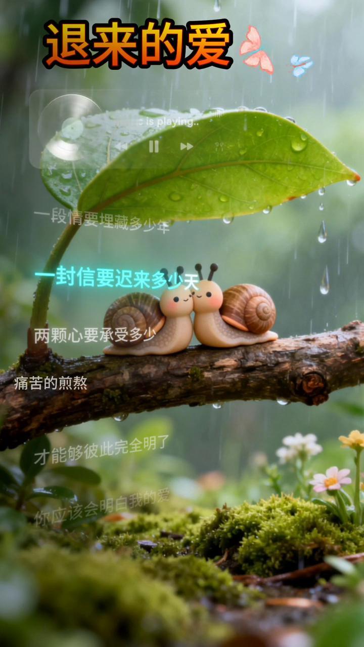 退来的爱。
一段情要埋藏多少年，一封信要迟来多少天，两颗心要承受多少痛苦的煎熬。