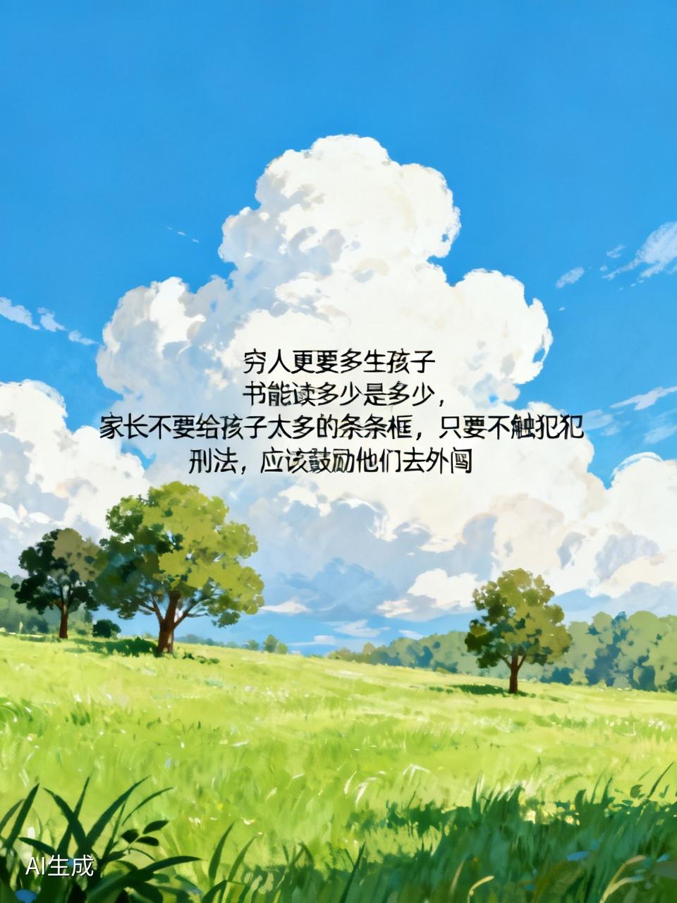 问你们一个问题，穷人该不该生孩子穷人更要多生孩子，书能读多少是多少，家长不要给孩