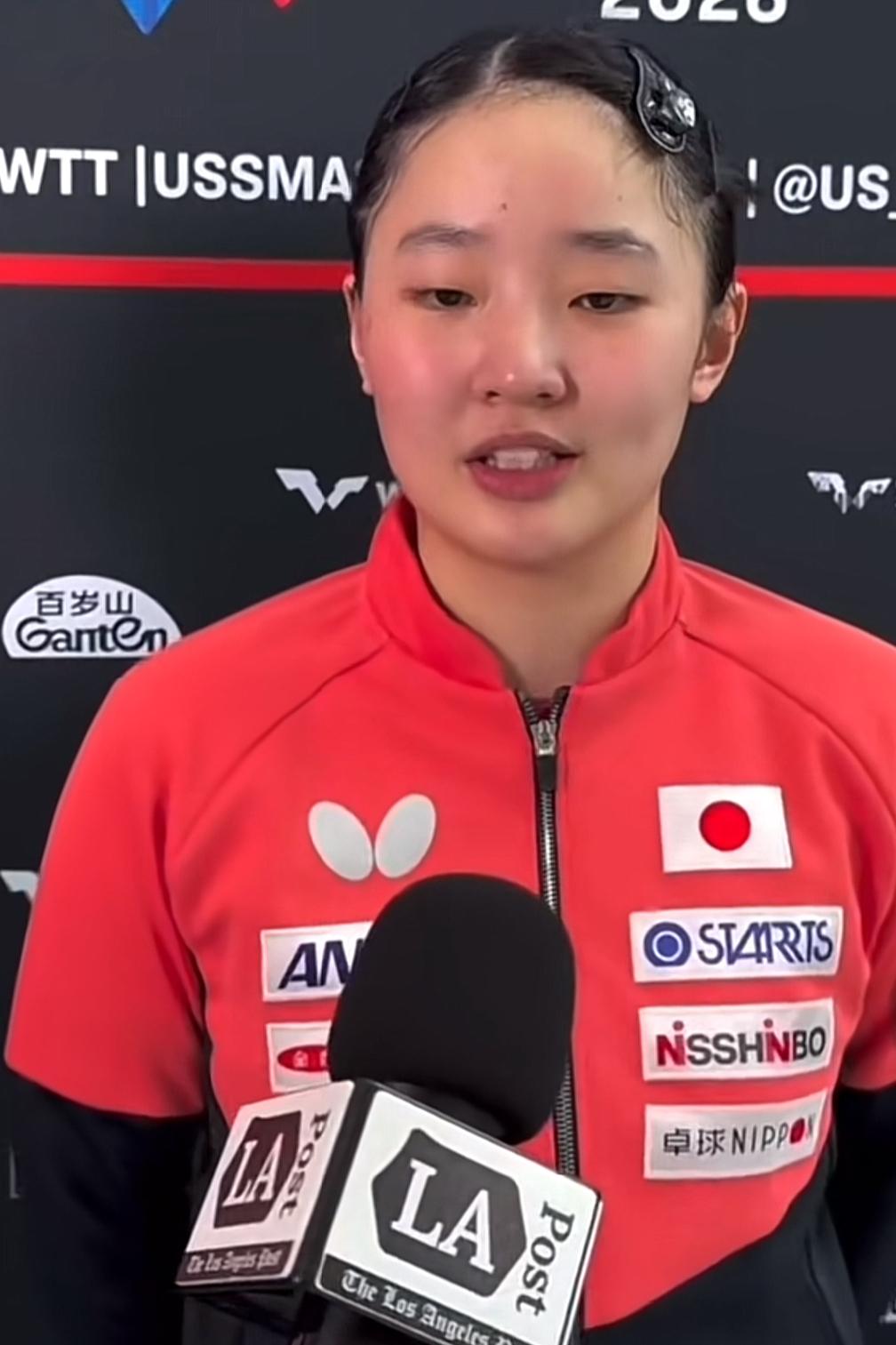 张本美和接受采访时，谈到自己和松岛辉空输掉混双比赛的感觉时，表示：输掉比赛，是由