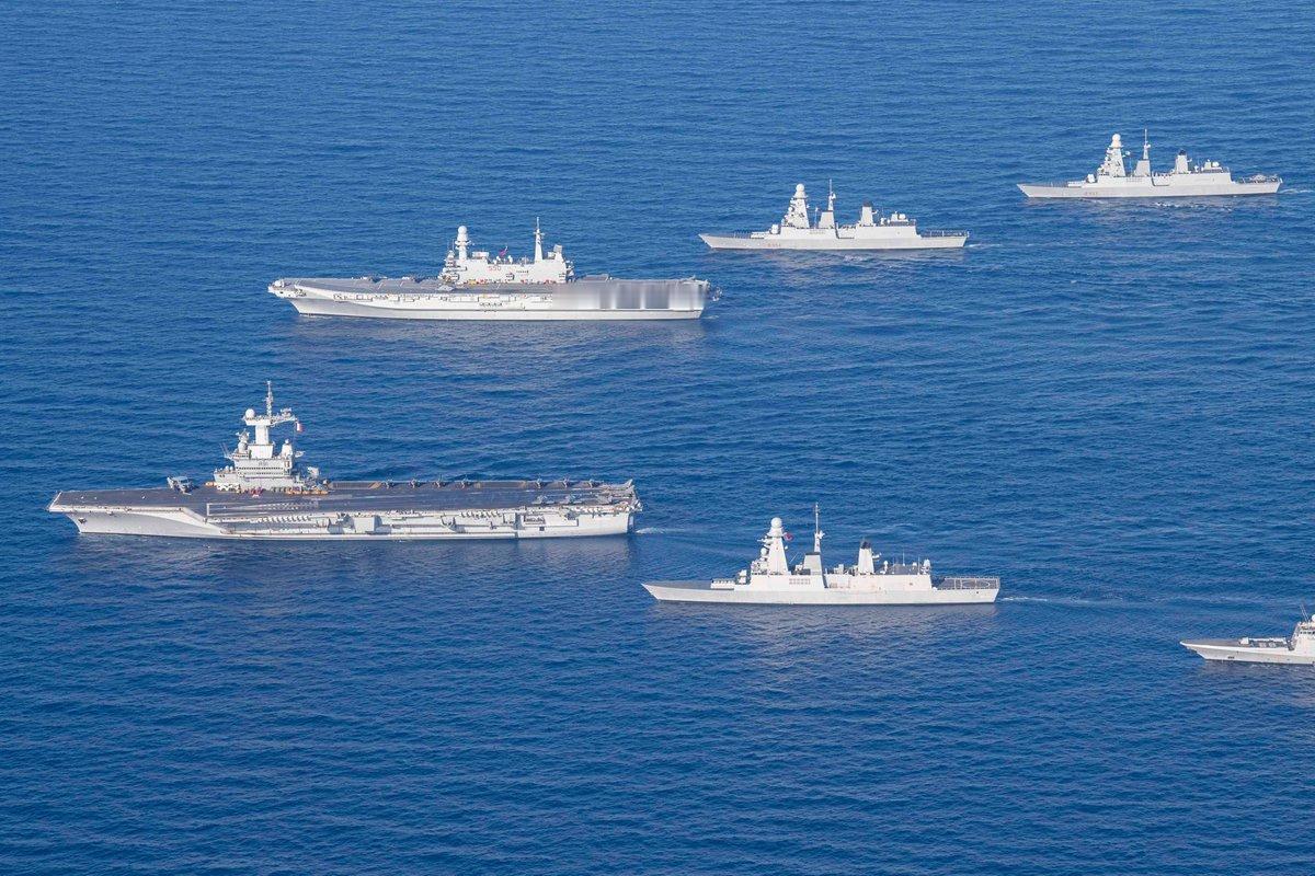 意法双航母编队#中外舰闻# ​​​