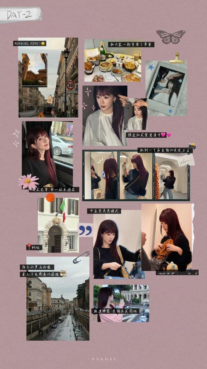 娱乐杨紫罗马秀场全知视角plog大揭秘杨紫罗马的第一张自拍🤳吃的第一顿饭，伴随