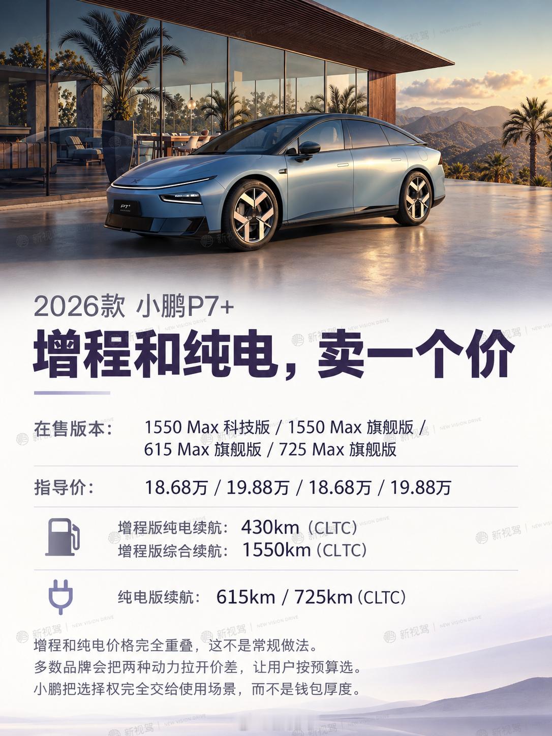纯电卖得好好的，P7+为什么给自己加了个油箱？我一直觉得小鹏P7+是一台被低估的