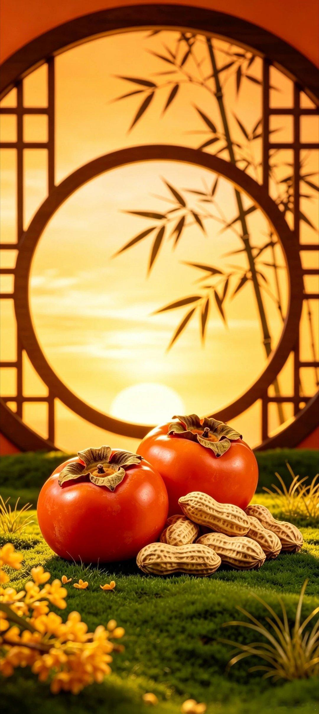 金秋十月～ 柿柿如意·好事发生· 招财进宝吉祥壁纸！🍂🥜🍅 