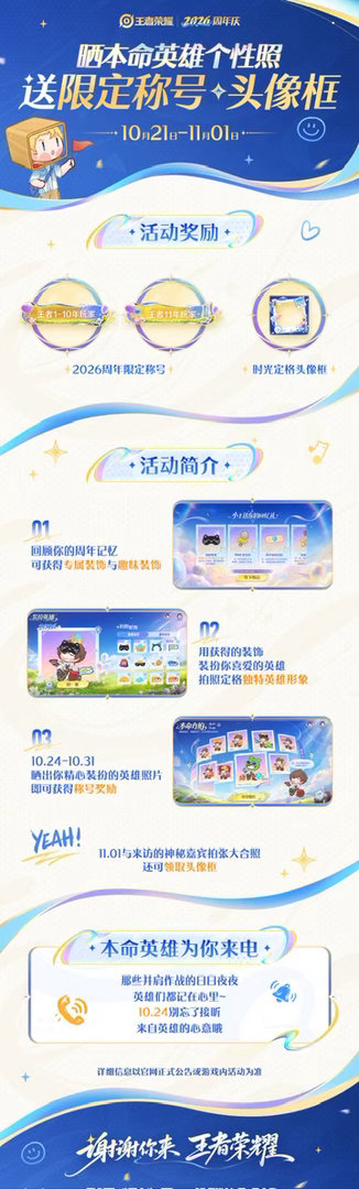 1024来王者领周年庆福利晒英雄得王者周年限定称号这些福利都领到了吗？还有周年庆