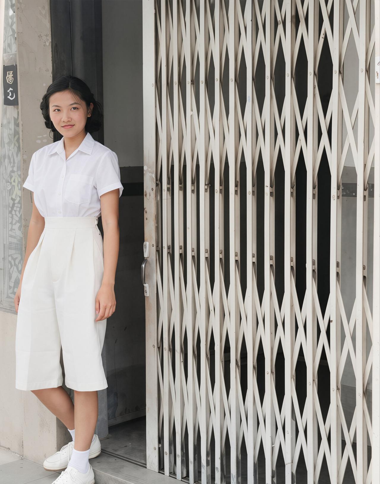 50年代初，影星夏梦少女时代，一张罕见留影，颜值在线，经久耐看