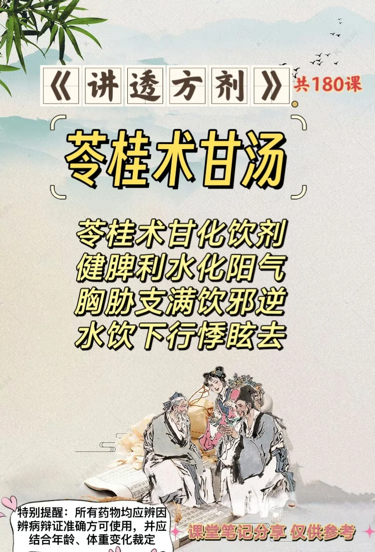 《讲透方剂》第158课：苓桂术甘汤（温化寒饮