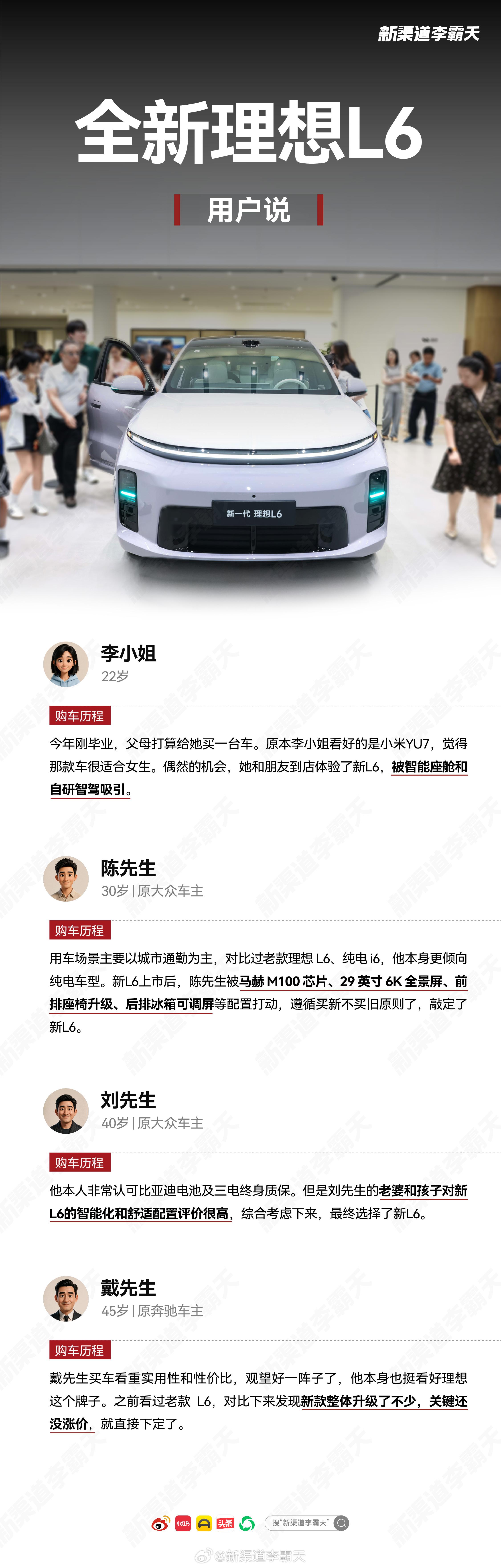 【全新理想L6用户说：智能化、舒适配置和性价比是三个核心选择原因】全新理想L6上