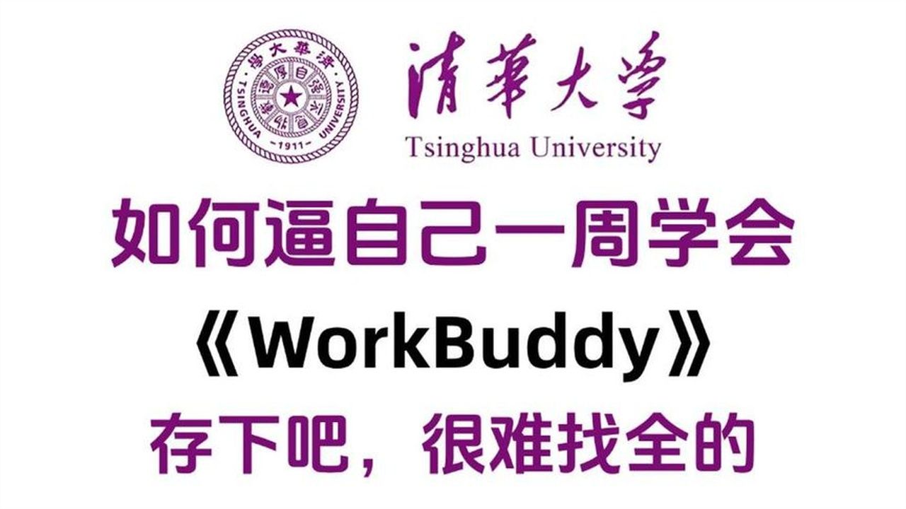 清华大佬WorkBuddy入门，168小时精讲教程