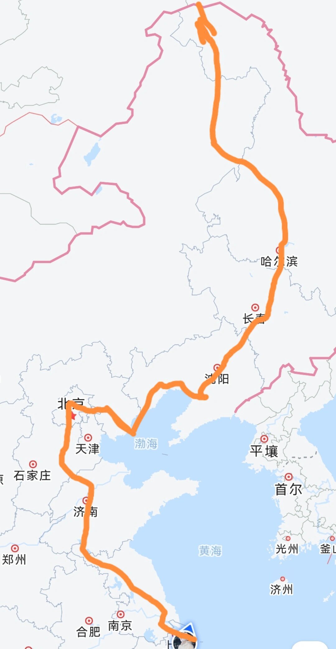 从上海坐公交到漠河好震撼的公交路线图[吃惊]#新年快乐漫游指南# ​​​