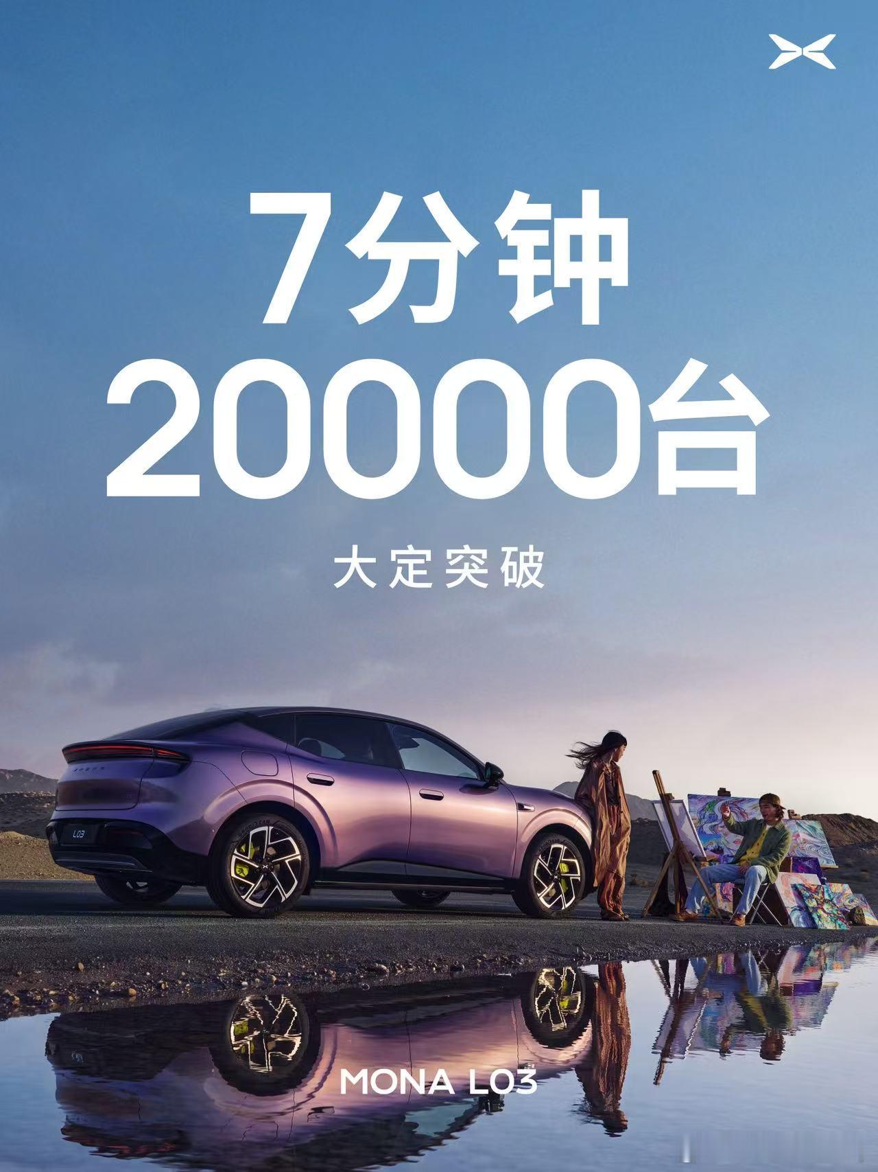 7分钟大定20000台，这算什么水平！小鹏MONAL03价格杀疯了小鹏MONA 