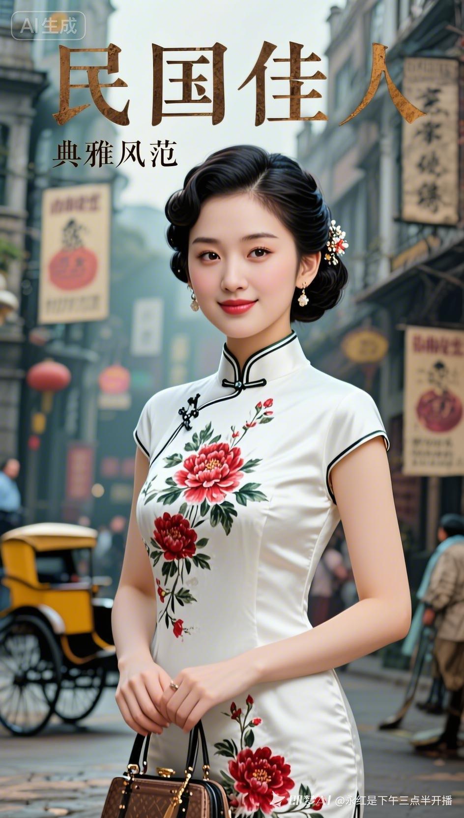 民国佳人，典雅风范，复古旗袍，韵味十足！