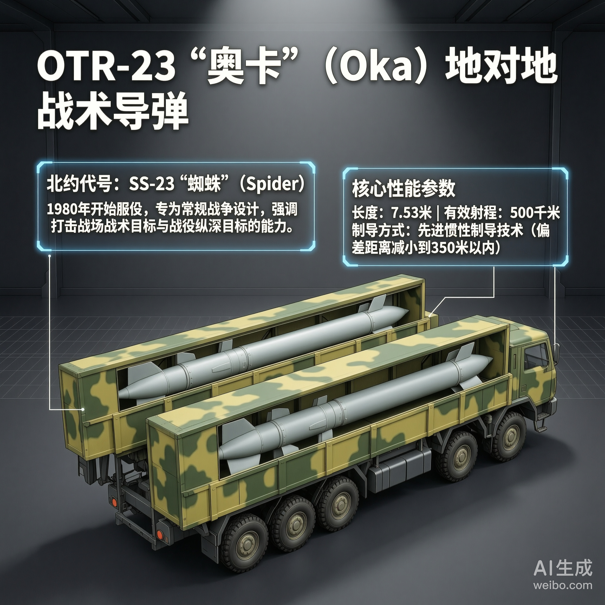 军事ai新视野 苏联/俄罗斯OTR-23“奥卡”地对地导弹OTR-23“奥卡”（