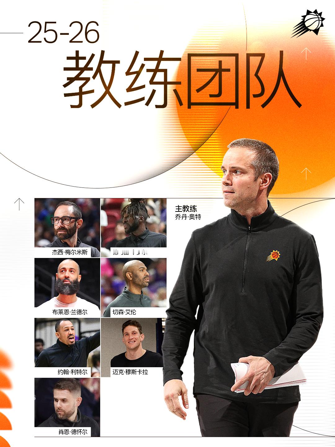 2025-26赛季菲尼克斯太阳队教练组名单☄️正式公布！菲尼克斯太阳[超话]｜旭