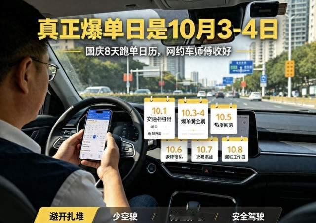 别死磕10月1日出车！网约车国庆8天接单攻略，拿捏黄金流水窗口