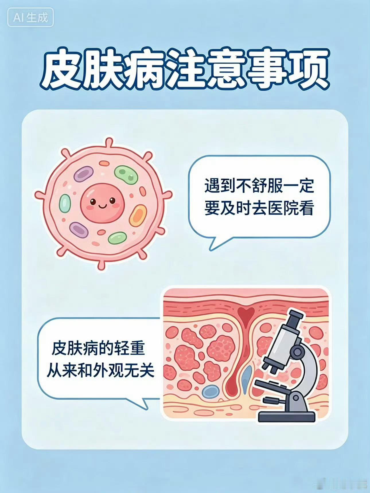 皮肤浅浅一道印记，无肿痛无瘙痒便搁置。皮肤病轻重和外观大小无关，部分隐匿皮损关联