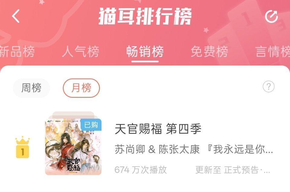 俺们天官就这么在各个榜单向第一攀爬中 
